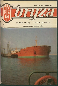Bryza : biuletyn informacyjny Polskiej Żeglugi Morskiej. 1981, nr 11